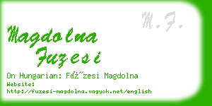 magdolna fuzesi business card